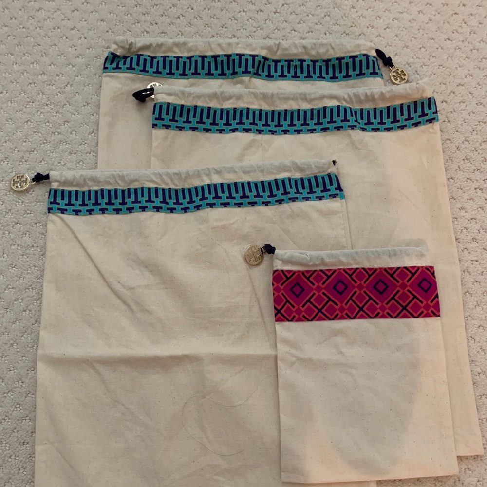 Set of 4 Tory Burch Shoe Bags